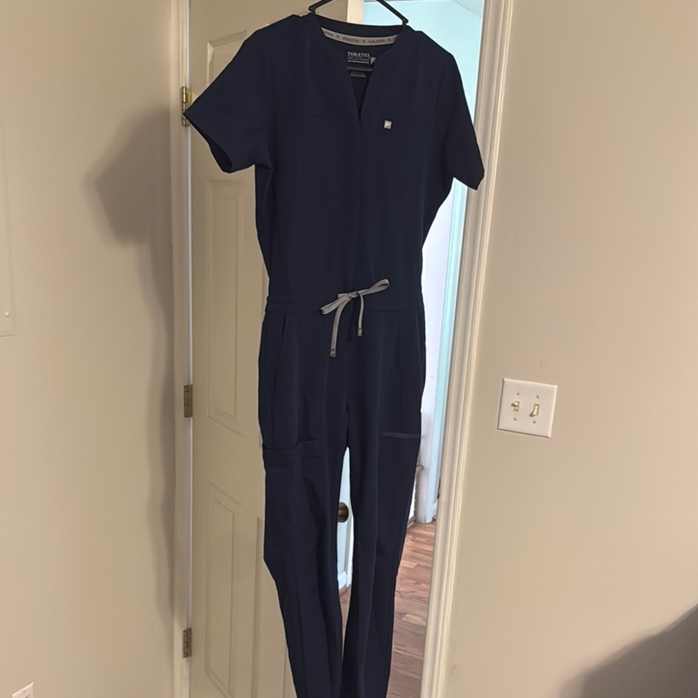 Fabletics Navy Blue Empower StretchTech Scrub Jumpsuit